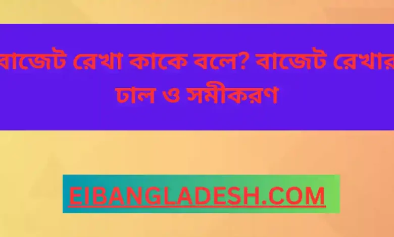 বাজেট রেখা কাকে বলে বাজেট রেখার ঢাল ও সমীকরণ