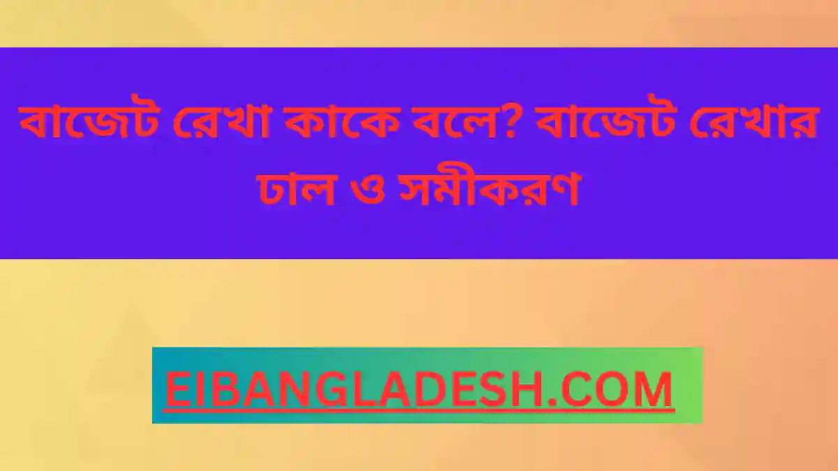 বাজেট রেখা কাকে বলে বাজেট রেখার ঢাল ও সমীকরণ