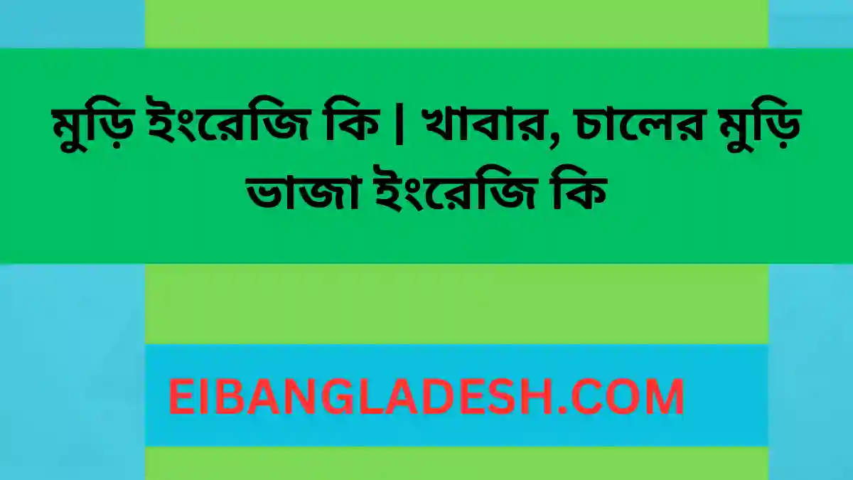 মুড়ি ইংরেজি কি খাবার, চালের মুড়ি ভাজা ইংরেজি কি