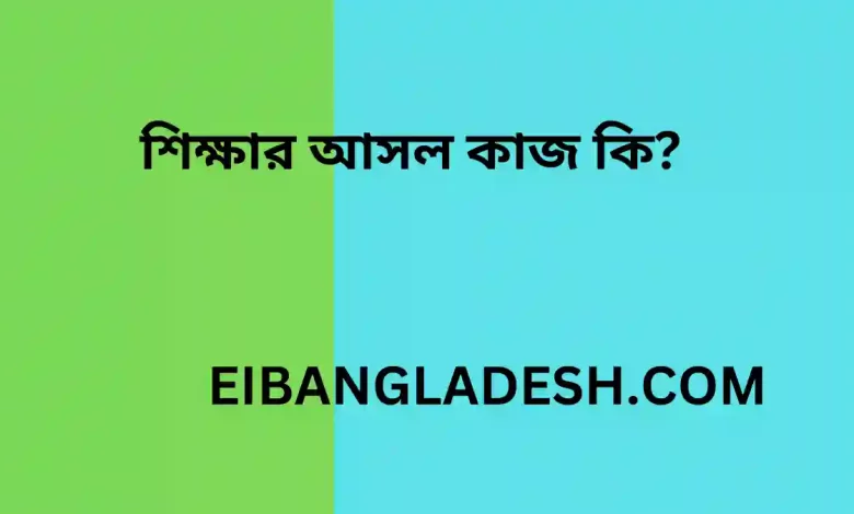 শিক্ষার আসল কাজ কি