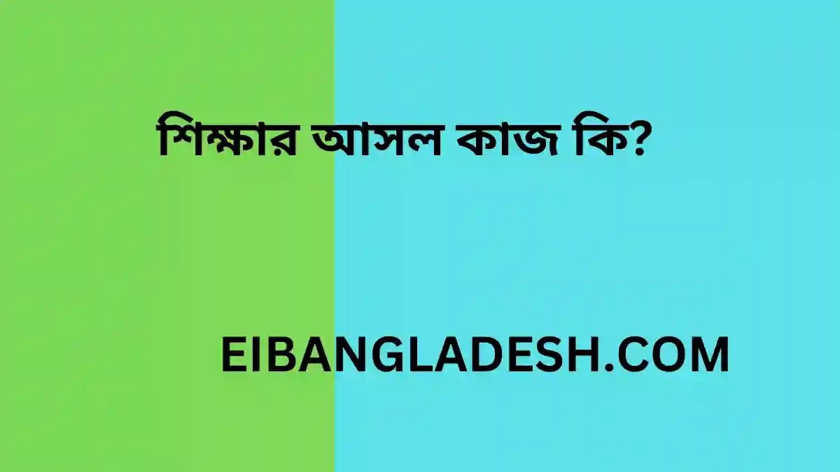 শিক্ষার আসল কাজ কি