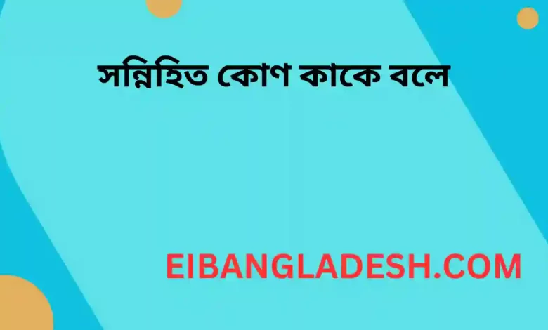 সন্নিহিত কোণ কাকে বলে