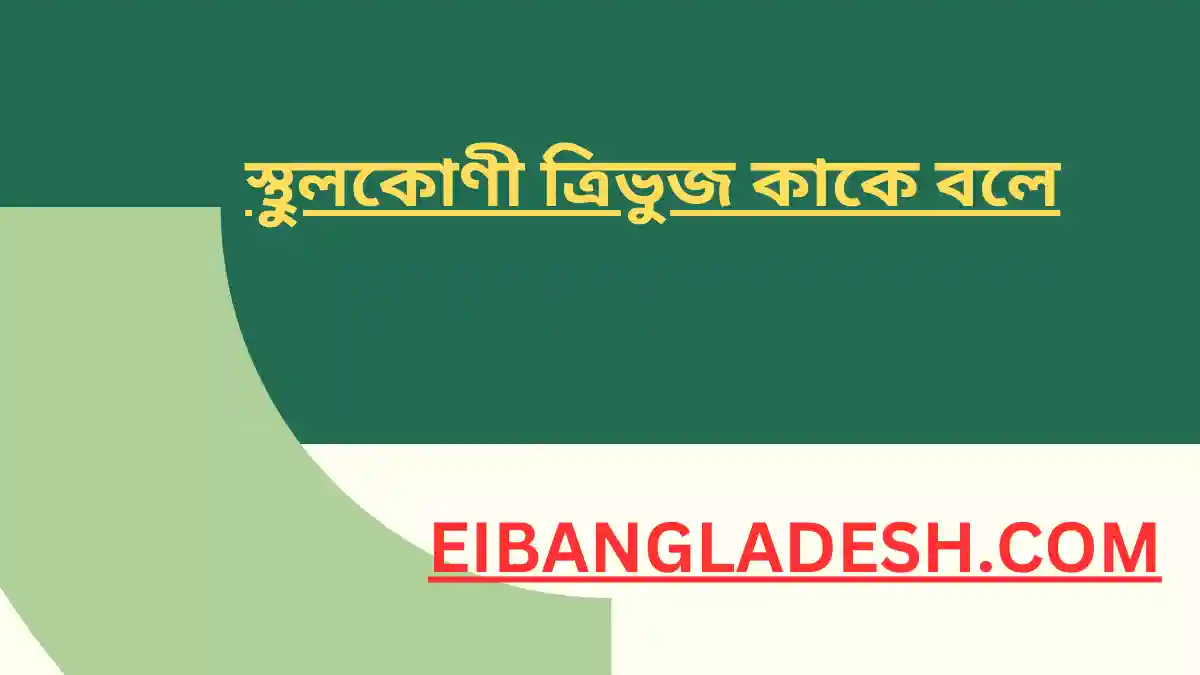 স্থুলকোণী ত্রিভুজ কাকে বলে