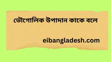 ভৌগোলিক উপাদান কাকে বলে