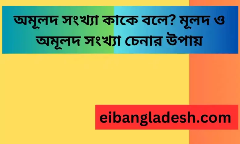 অমূলদ সংখ্যা কাকে বলে? মূলদ ও অমূলদ সংখ্যা চেনার উপায়