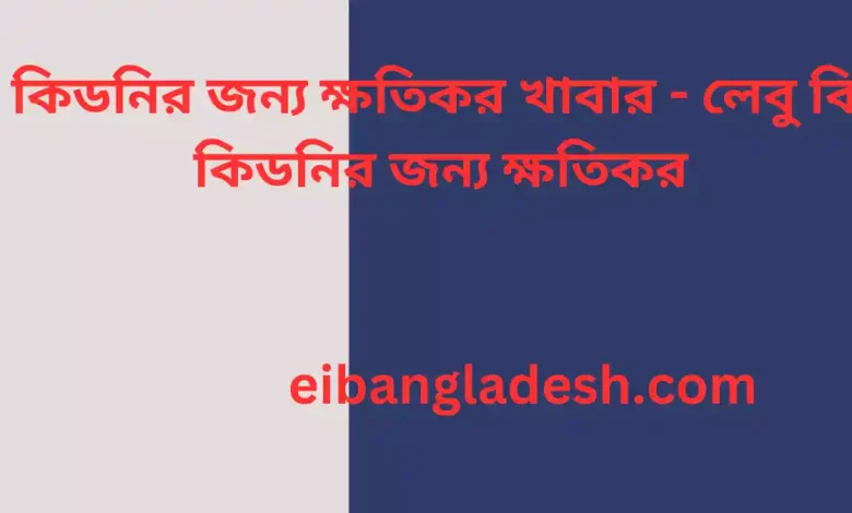 কিডনির জন্য ক্ষতিকর খাবার লেবু কি কিডনির জন্য ক্ষতিকর