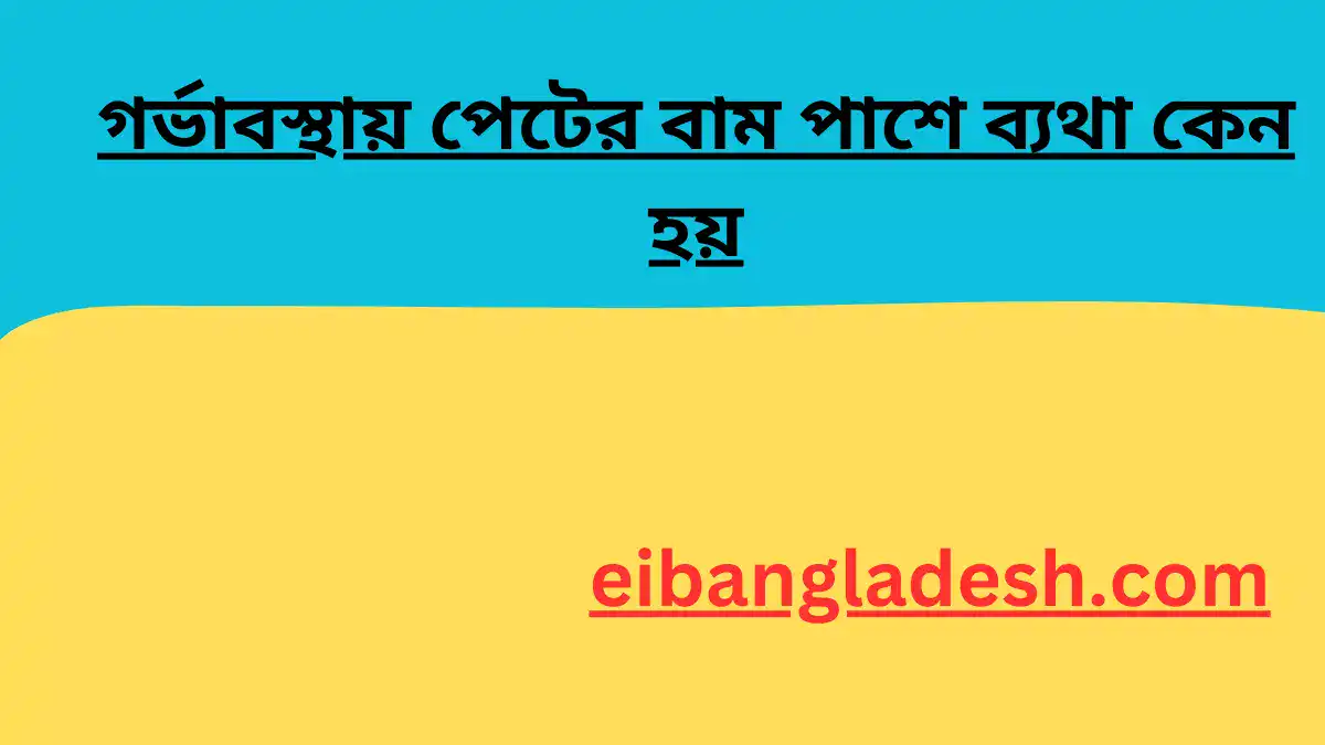 গর্ভাবস্থায় পেটের বাম পাশে ব্যথা কেন হয়