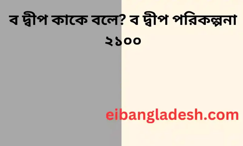 ব দ্বীপ কাকে বলে ব দ্বীপ পরিকল্পনা ২১০০