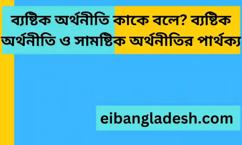 ব্যষ্টিক অর্থনীতি কাকে বলে ব্যষ্টিক অর্থনীতি ও সামষ্টিক অর্থনীতির পার্থক্য