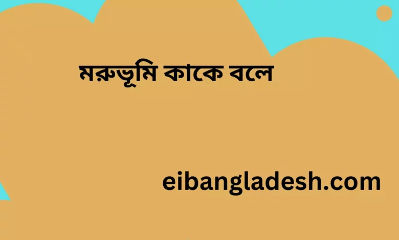 মরুভূমি কাকে বলে   