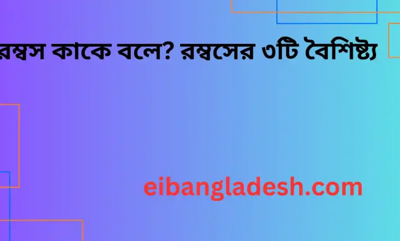 রম্বস কাকে বলে রম্বসের ৩টি বৈশিষ্ট্য