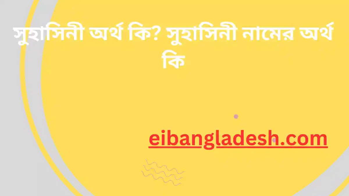 সুহাসিনী অর্থ কি সুহাসিনী নামের অর্থ কি