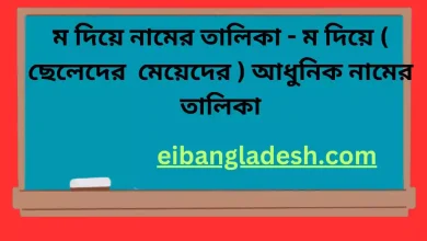 ম দিয়ে নামের তালিকা ম দিয়ে ( ছেলেদের  মেয়েদের ) আধুনিক নামের তালিকা