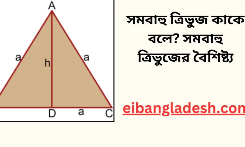 সমবাহু ত্রিভুজ কাকে বলে সমবাহু ত্রিভুজের বৈশিষ্ট্য