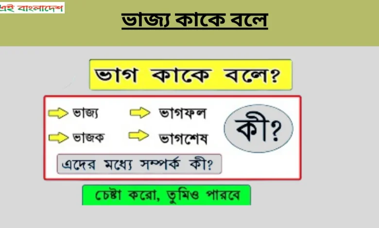 ভাজ্য কাকে বলে